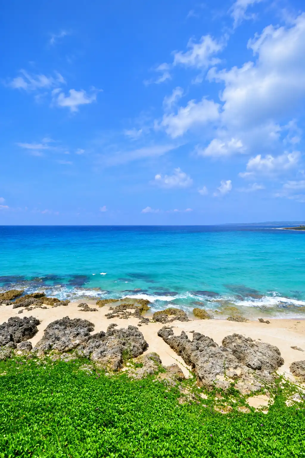 Summer coastline and tropical scenery in Taiwan