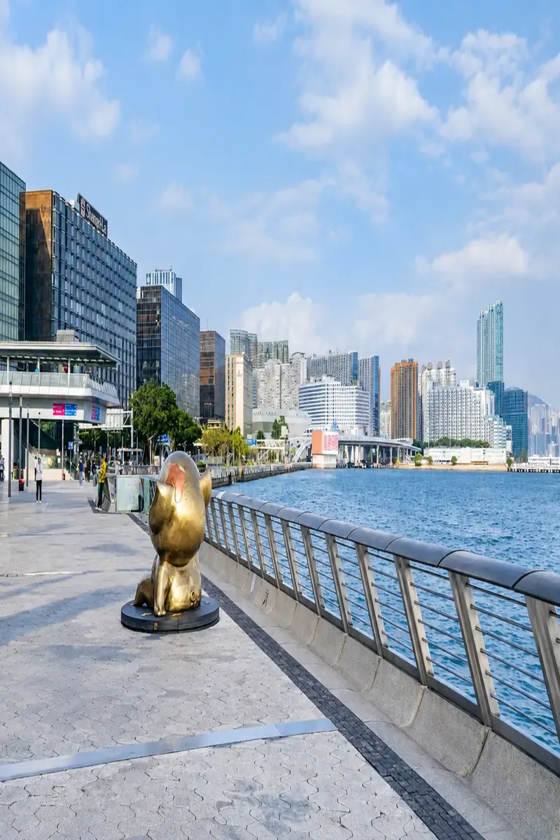 Kowloon waterfront and Tsim Sha Tsui in Hong Kong