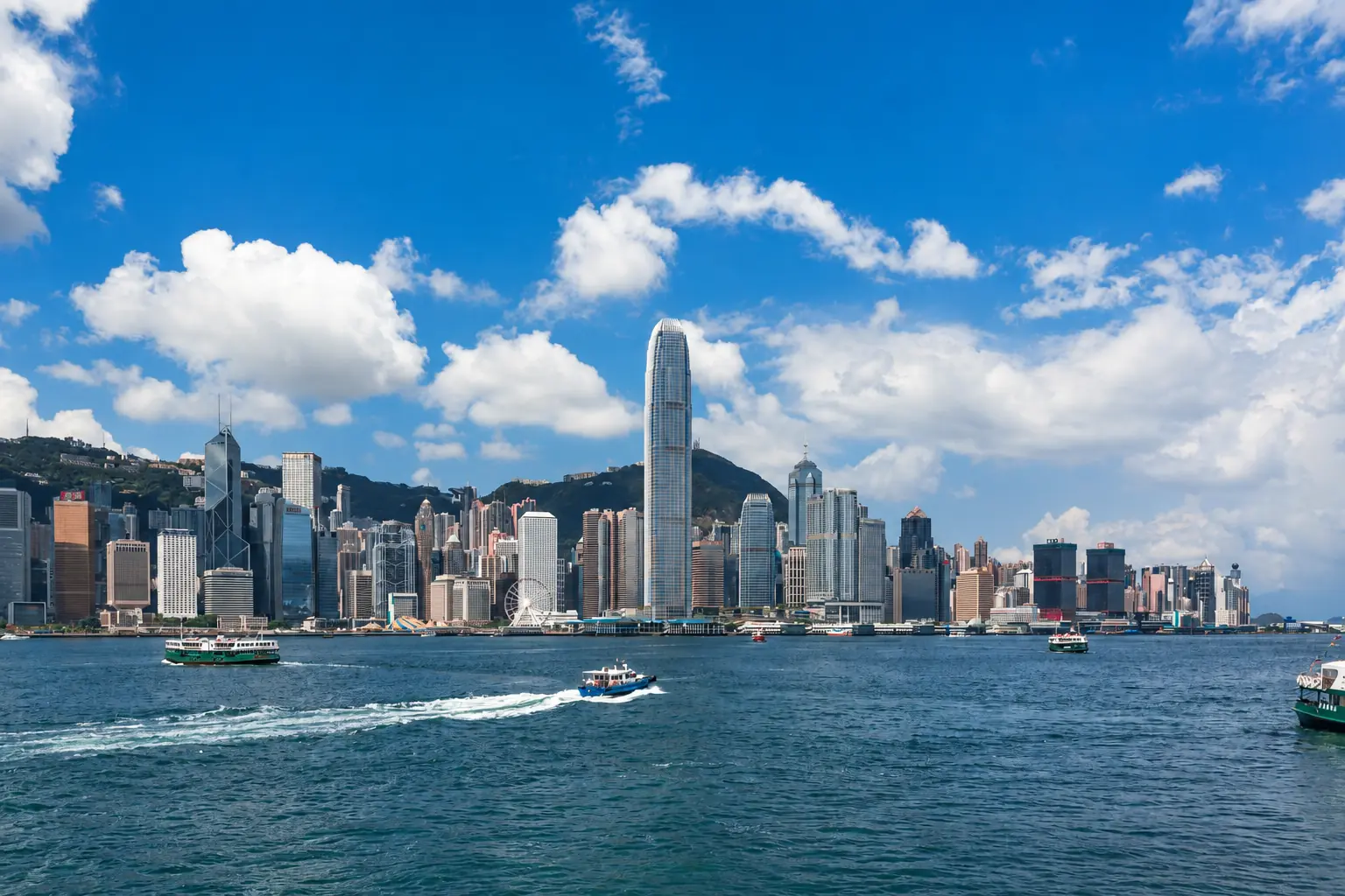 Victoria Harbour between Hong Kong Island and Kowloon