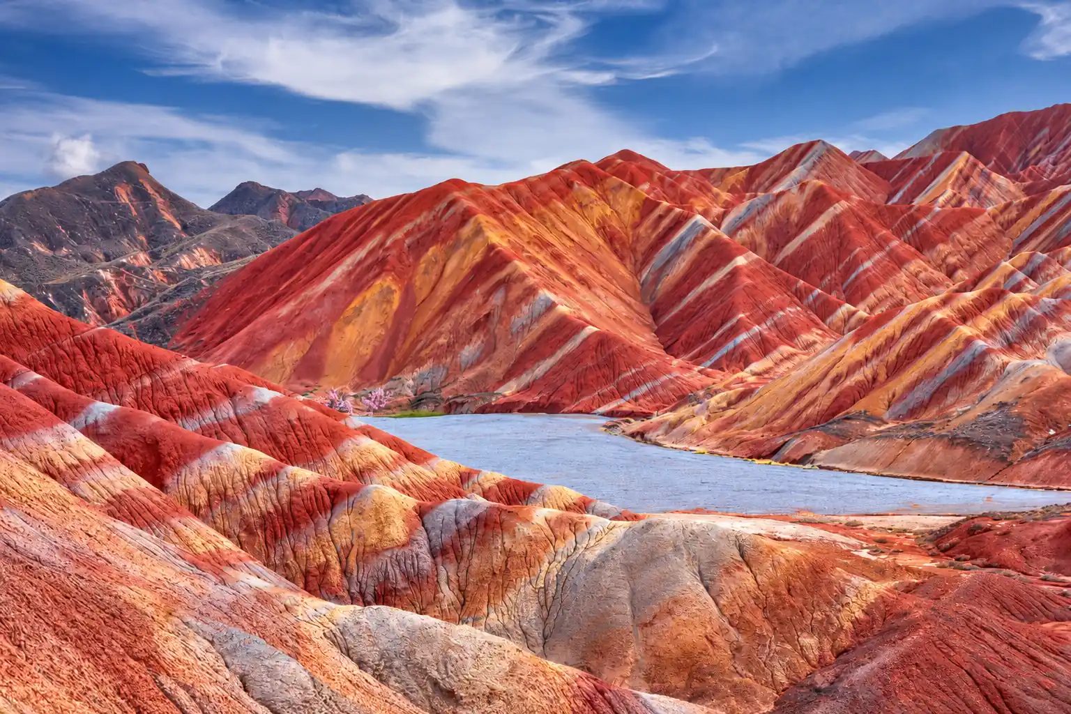 Zhangye Danxia colorful mountains in Gansu China